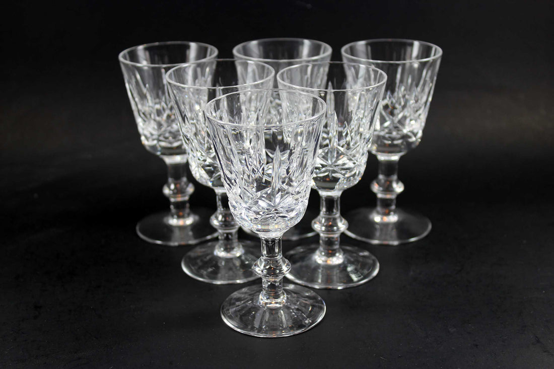 Cross and Olive Crystal,  Sherry or Port Glasses