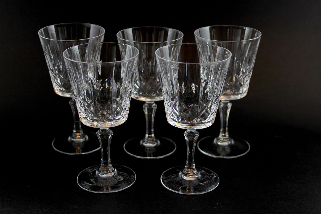 Cross and Olive Crystal, White Wine Glasses