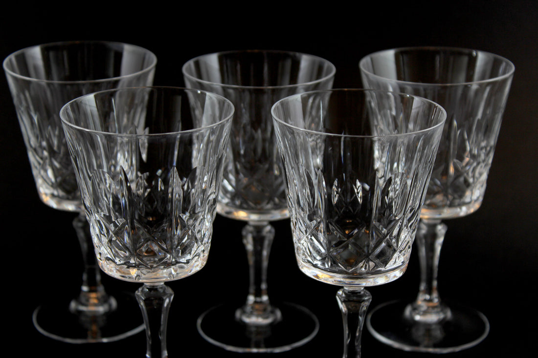 Cross and Olive Crystal, White Wine Glasses