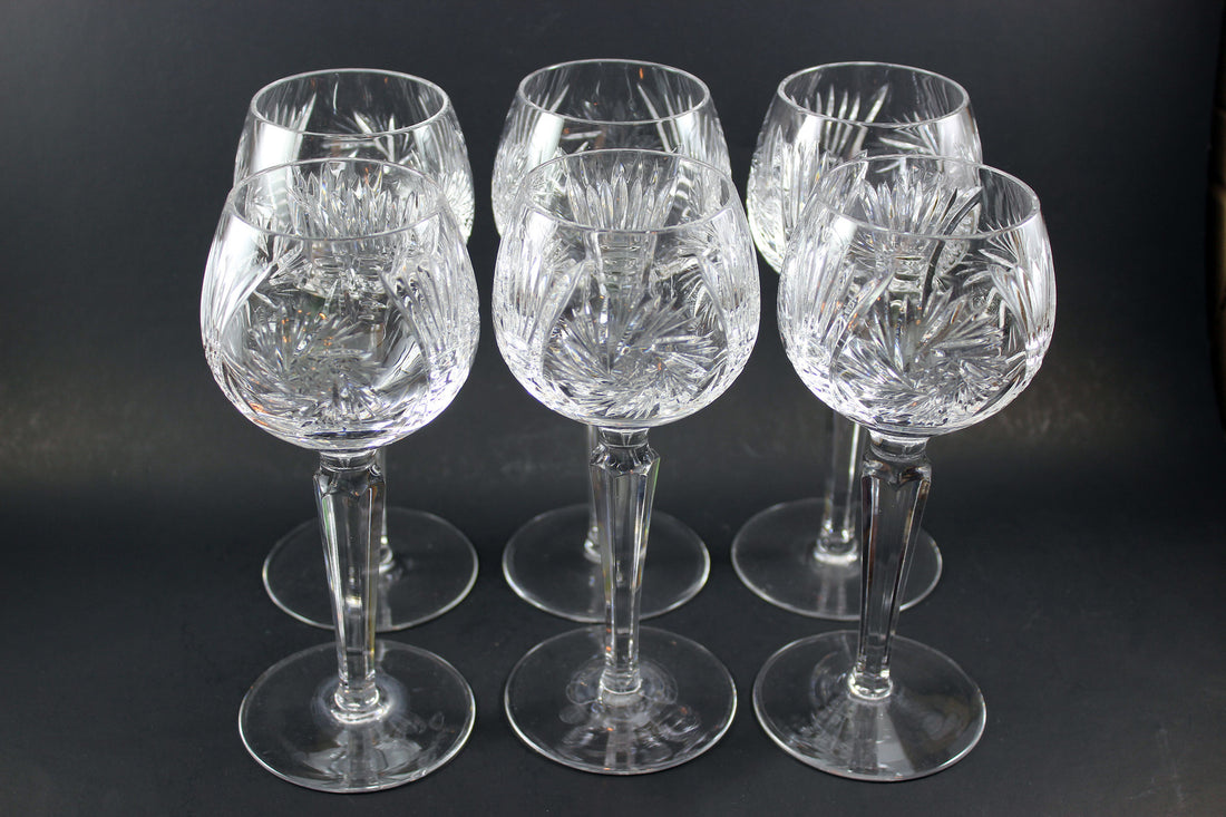 Pinwheel Crystal Hock Glasses