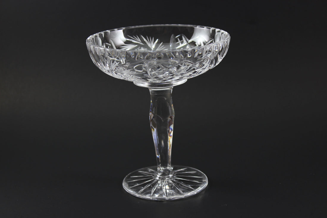 Czech Bohemia Pinwheel Crystal Pedestal Candy Dish