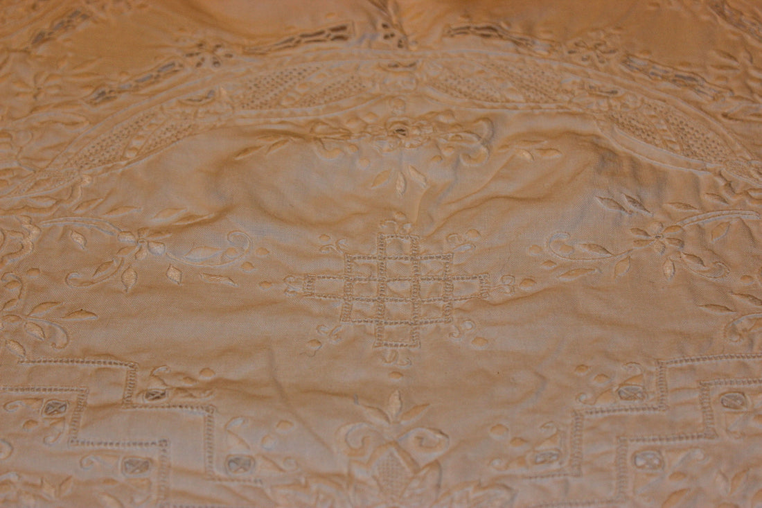 Madeira Embroidery and Linen Tablecloth