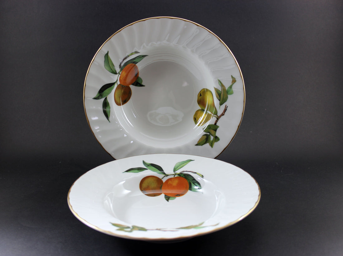 Evesham Gold, Royal Worcester, Rimmed Soup Bowls