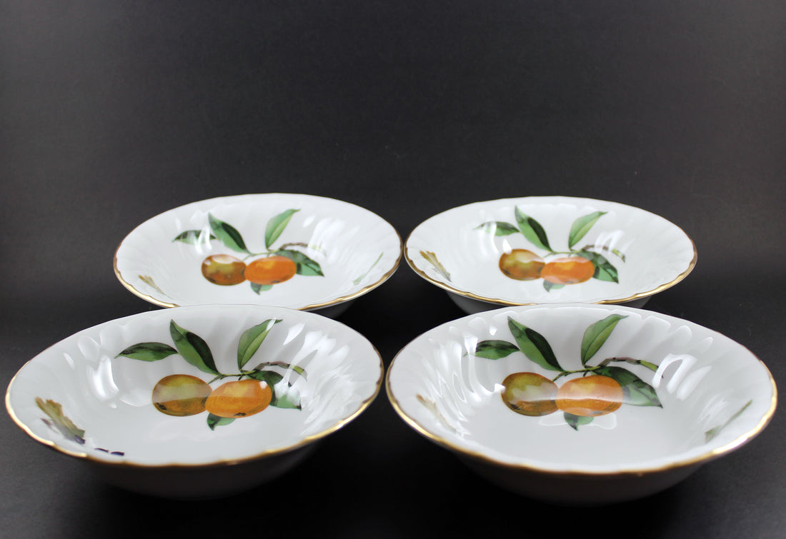 Evesham Gold, Royal Worcester, Soup/Cereal Coupe Bowls