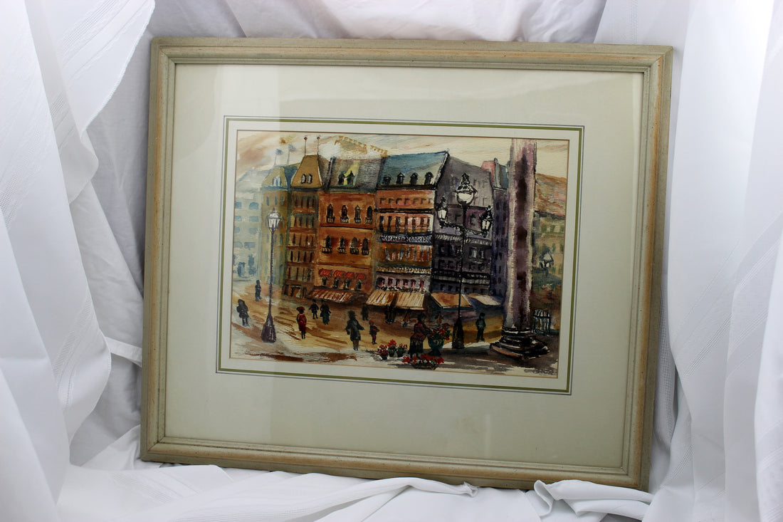 F.A. Sibbert-Main Street Corner-Original Watercolour