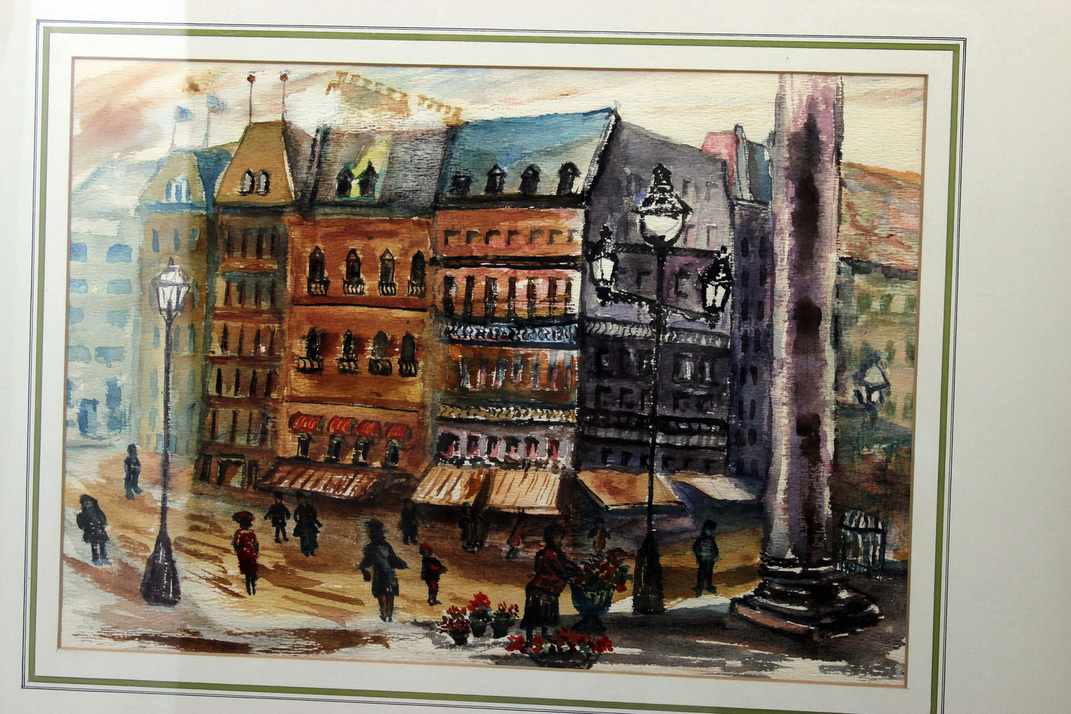 F.A. Sibbert-Main Street Corner-Original Watercolour