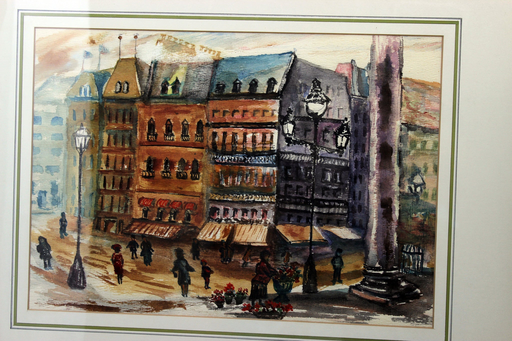F.A. Sibbert-Main Street Corner-Original Watercolour