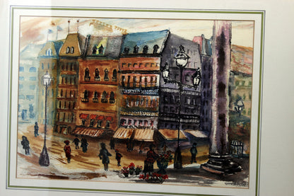 F.A. Sibbert-Main Street Corner-Original Watercolour