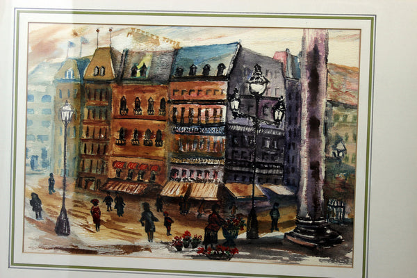 F.A. Sibbert-Main Street Corner-Original Watercolour
