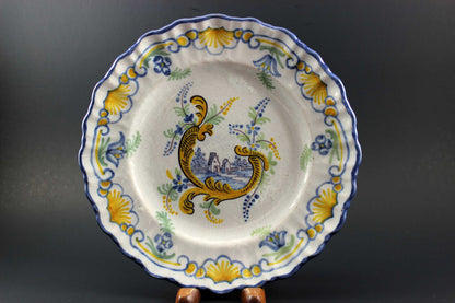 French Faience Montagnon Scalloped Plates