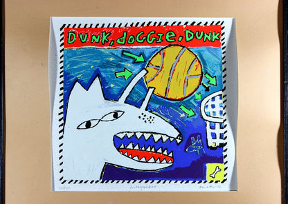 Dave Faville, Dunk Doggie Dunk, Signed Limited Edition Serigraph