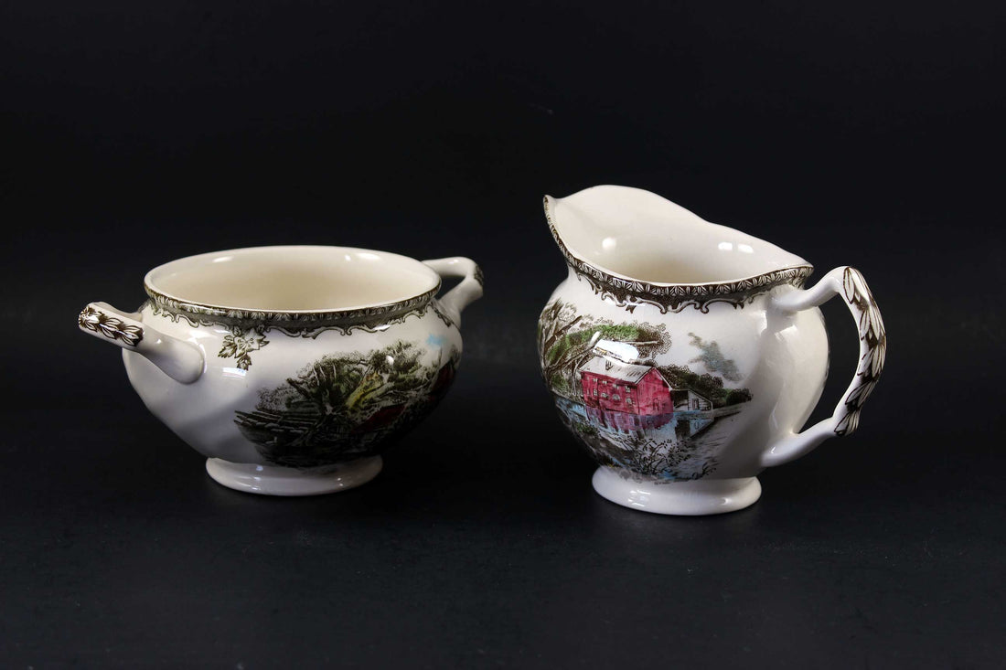 Friendly Village, Sugar Bowl and Creamer_1