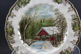 The Friendly Village, Johnson Brothers, Large Dinner Plate-Covered Bridge