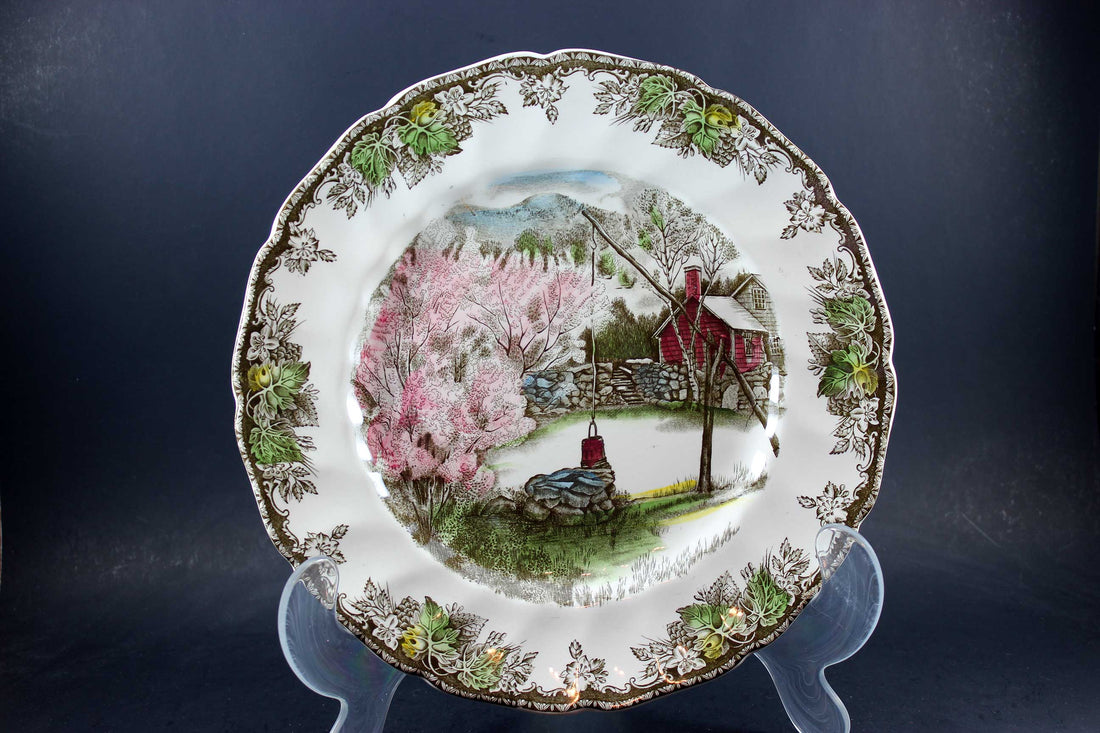 The Friendly Village, Johnson Brothers, Large Dinner Plate-The Well