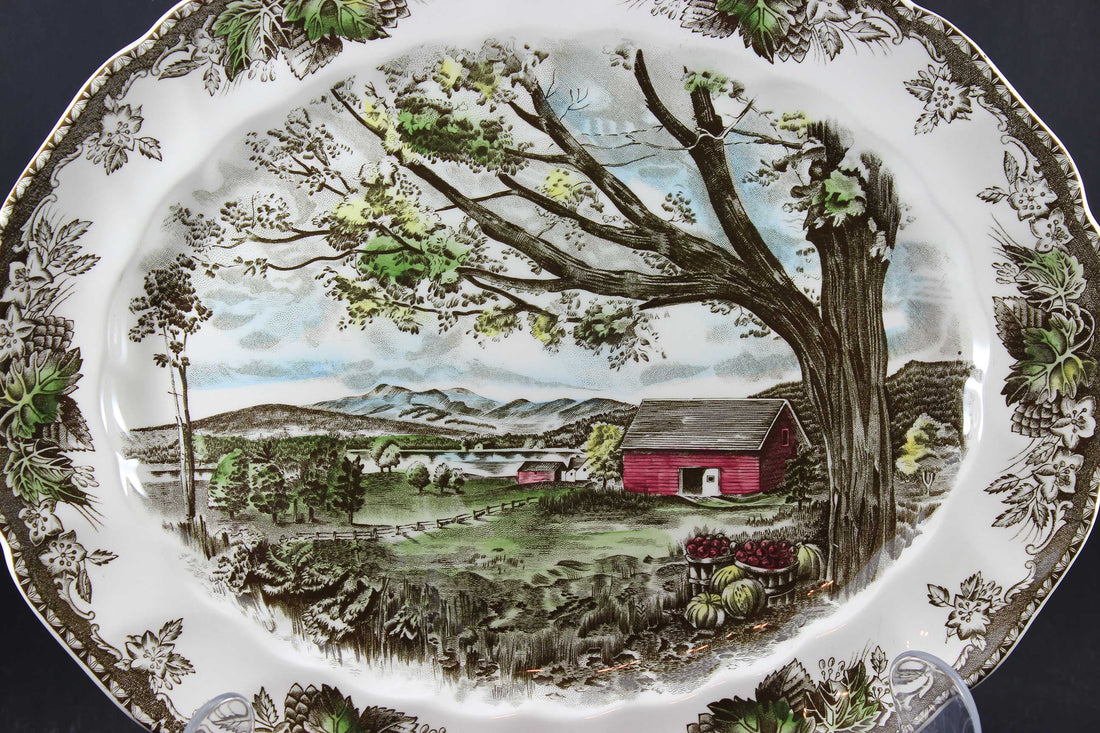 Friendly Village, Johnson Brothers, Large Serving Platter-Harvest Time