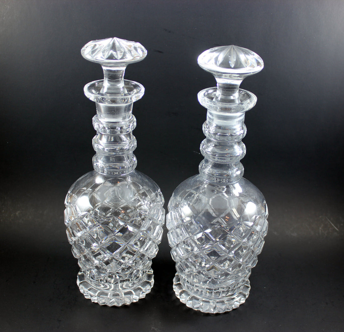 Georgian Cut Glass Decanters (Pair)