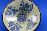 Grey and Blue Vintage Chinese Dragon Bowl