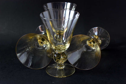 Crystal Wine Glasses, Gulli (Gold) by Swedish