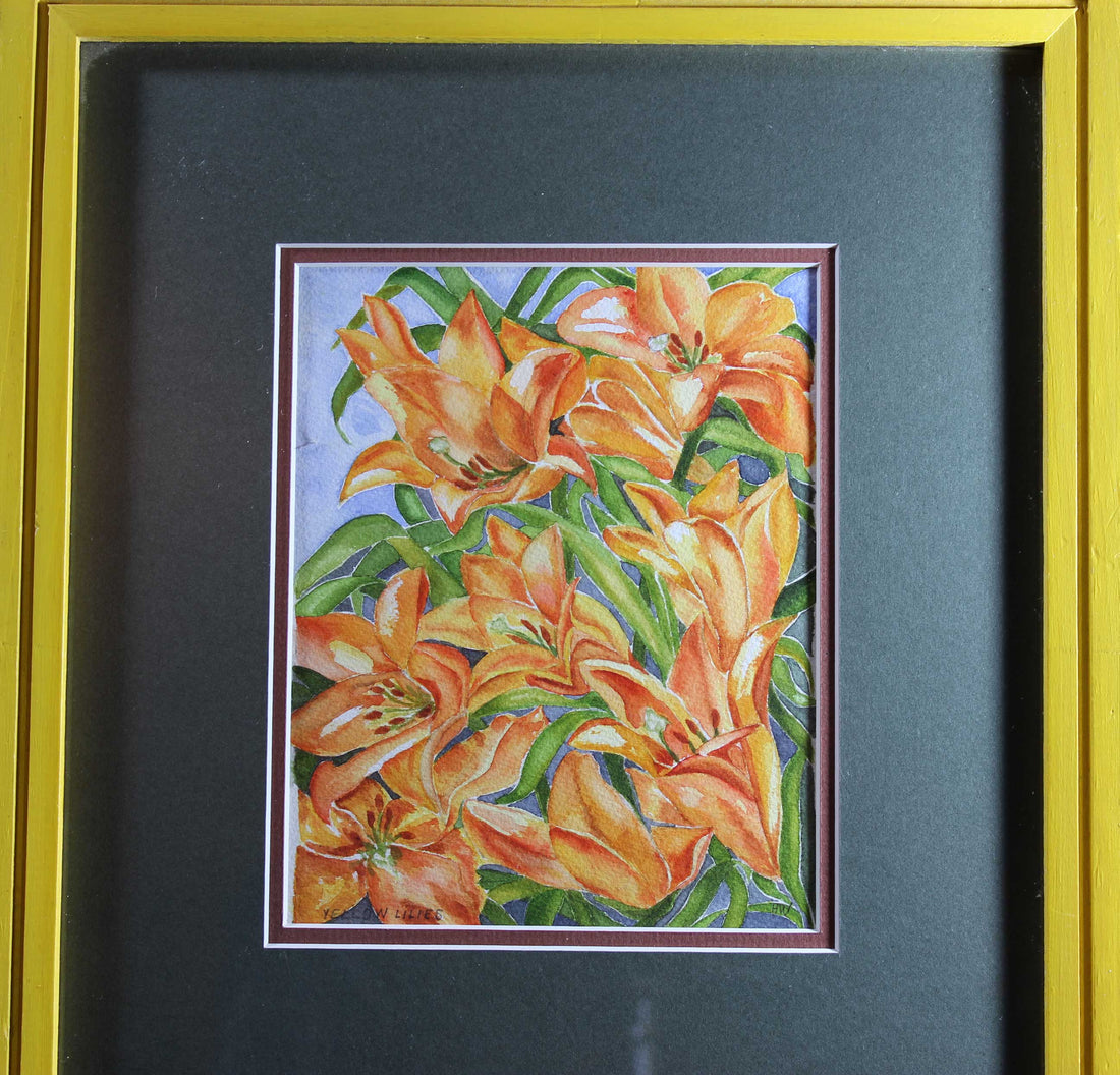 Helen Weiner, Yellow Lilies, Watercolour