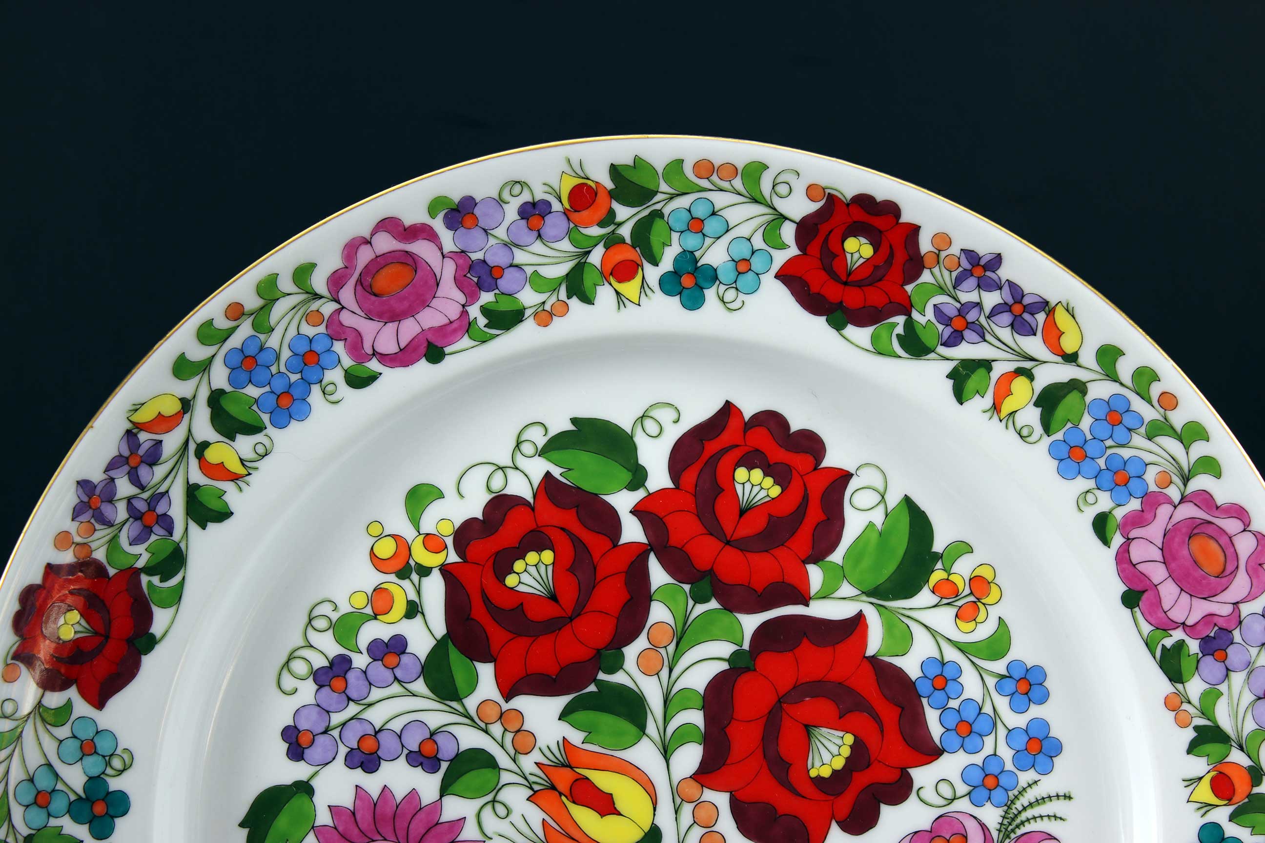 Kalocsa Hungary, Handpainted Wall Plate, Traditional Pattern – With A Past