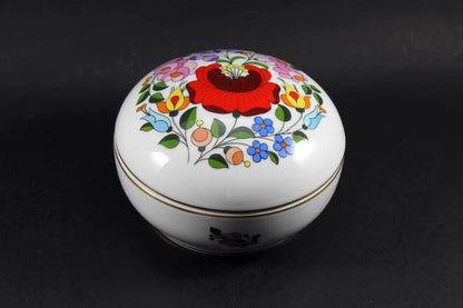 Kalocsa Hungary, Handpainted Trinket Box, Traditional Pattern