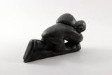 Old Soapstone Sculpture-Hunter and Seal- Lucassie