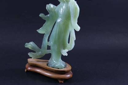 Chinese Green Stone Carving, Woman