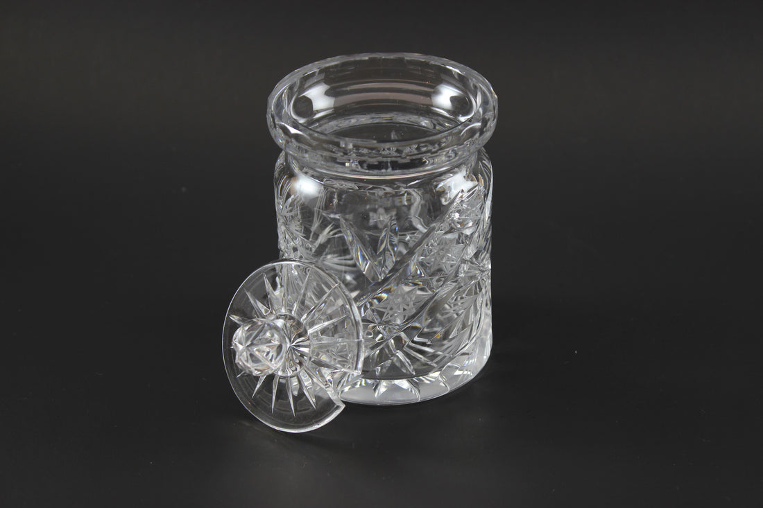 Czech Bohemia-Crystal Condiment Jar with Lid