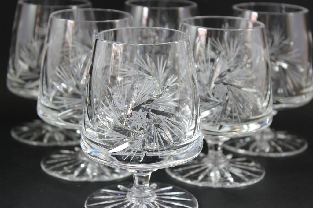 Pinwheel Crystal, Short Stem Wine or Brandy Glasses – With A Past