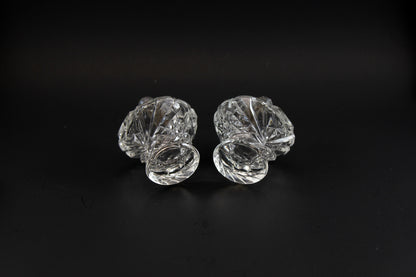 Crystal Salt &amp; Pepper Shakers with Sterling Cap