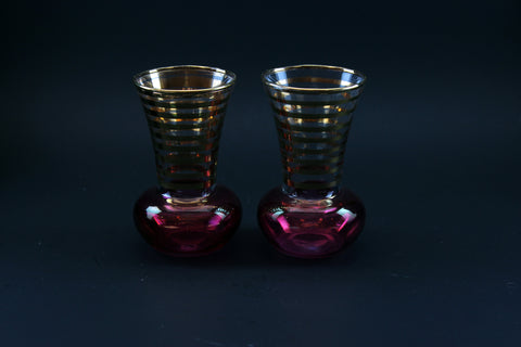 Cranberry Glass Bud Vases (2)