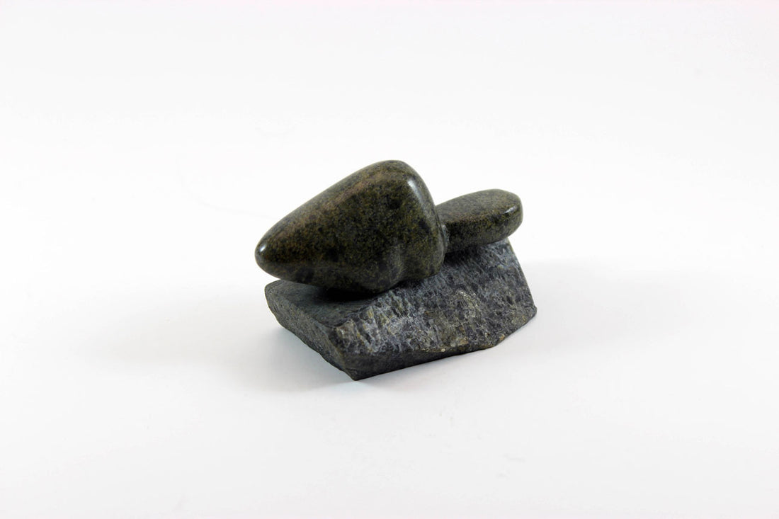 Soapstone Sculpture-Beaver on Stone Base