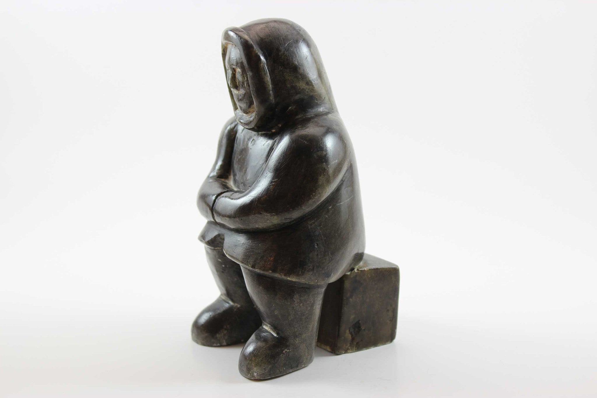Inuit Sculpture-Inuit Man Sitting