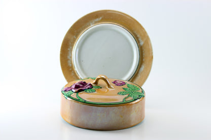Japanese Lustreware Covered Butter Dish 1920&