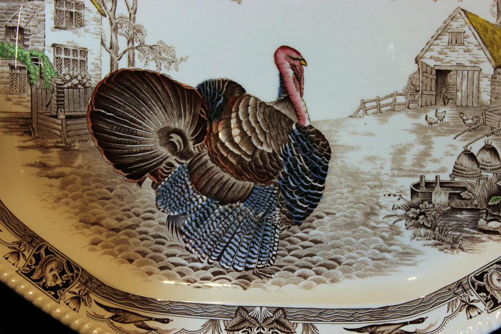 Barnyard King Turkey Platter Johnson Brothers England With A Past