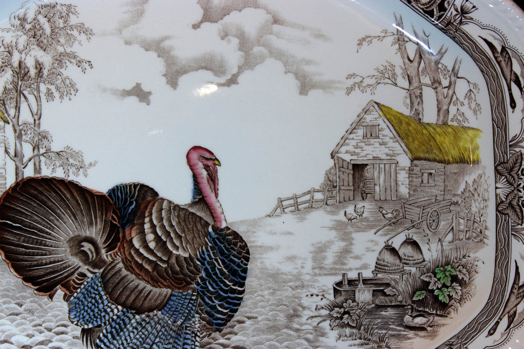 Barnyard King Turkey Platter Johnson Brothers England With A Past
