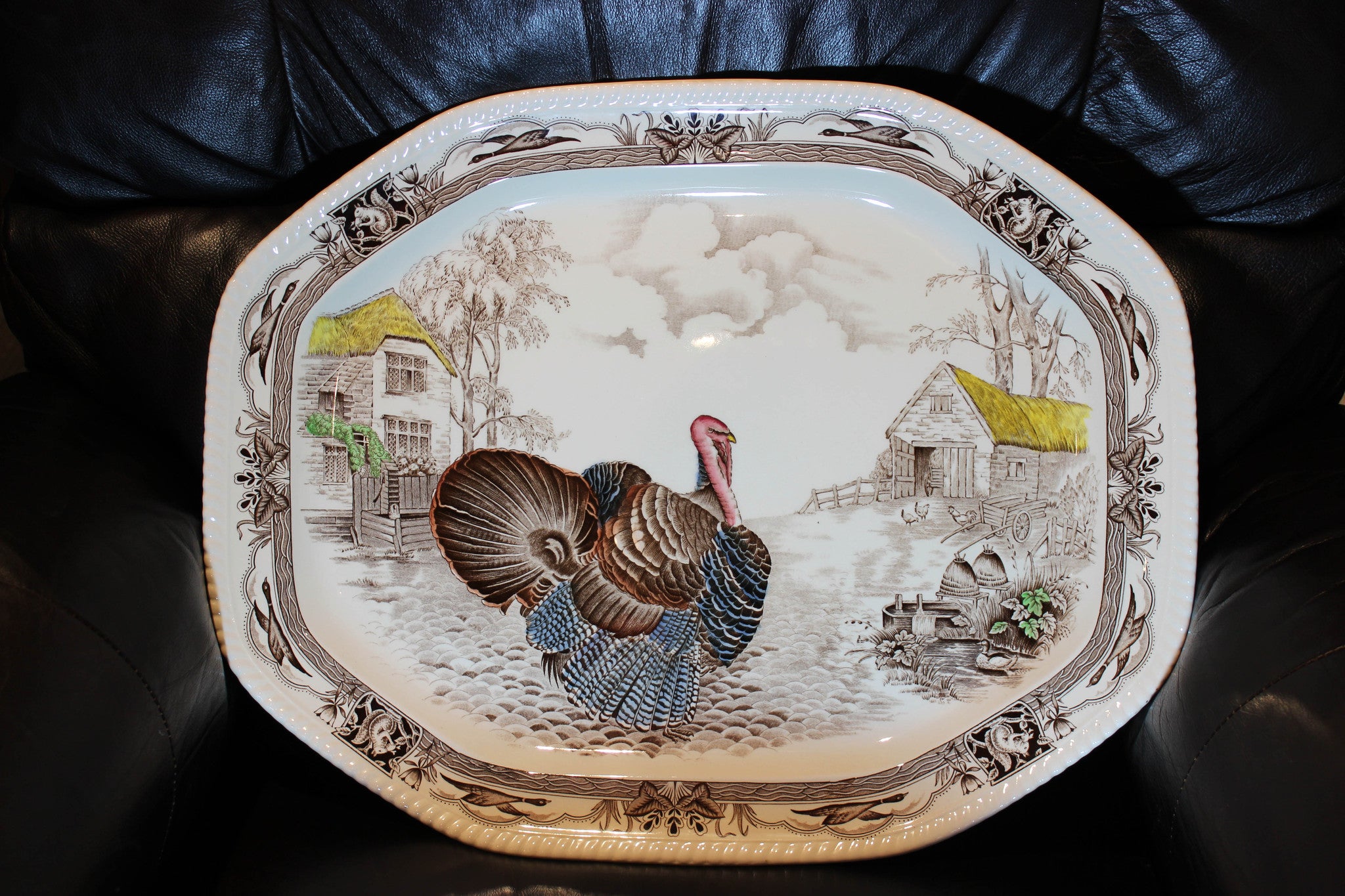 Barnyard King Turkey Platter Johnson Brothers England With A Past