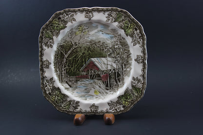 Johnson Brothers-Square Salad Plate-The Covered Bridge