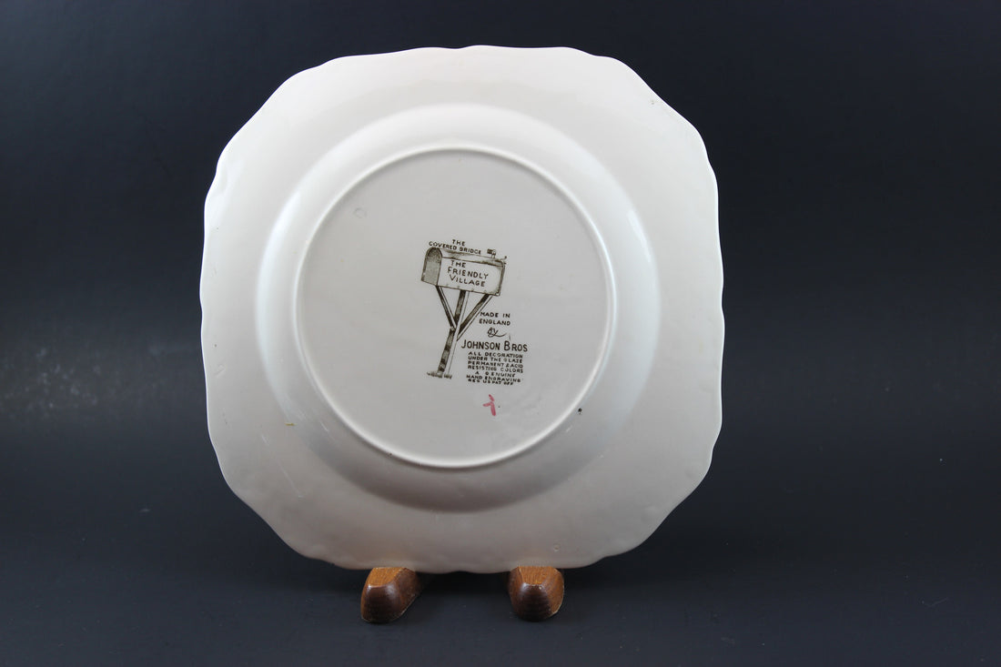 Johnson Brothers-Square Salad Plate-The Covered Bridge