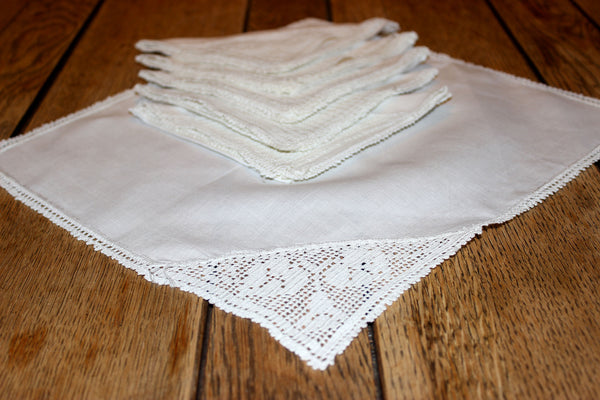 Irish Linen & Lace Tea Napkins