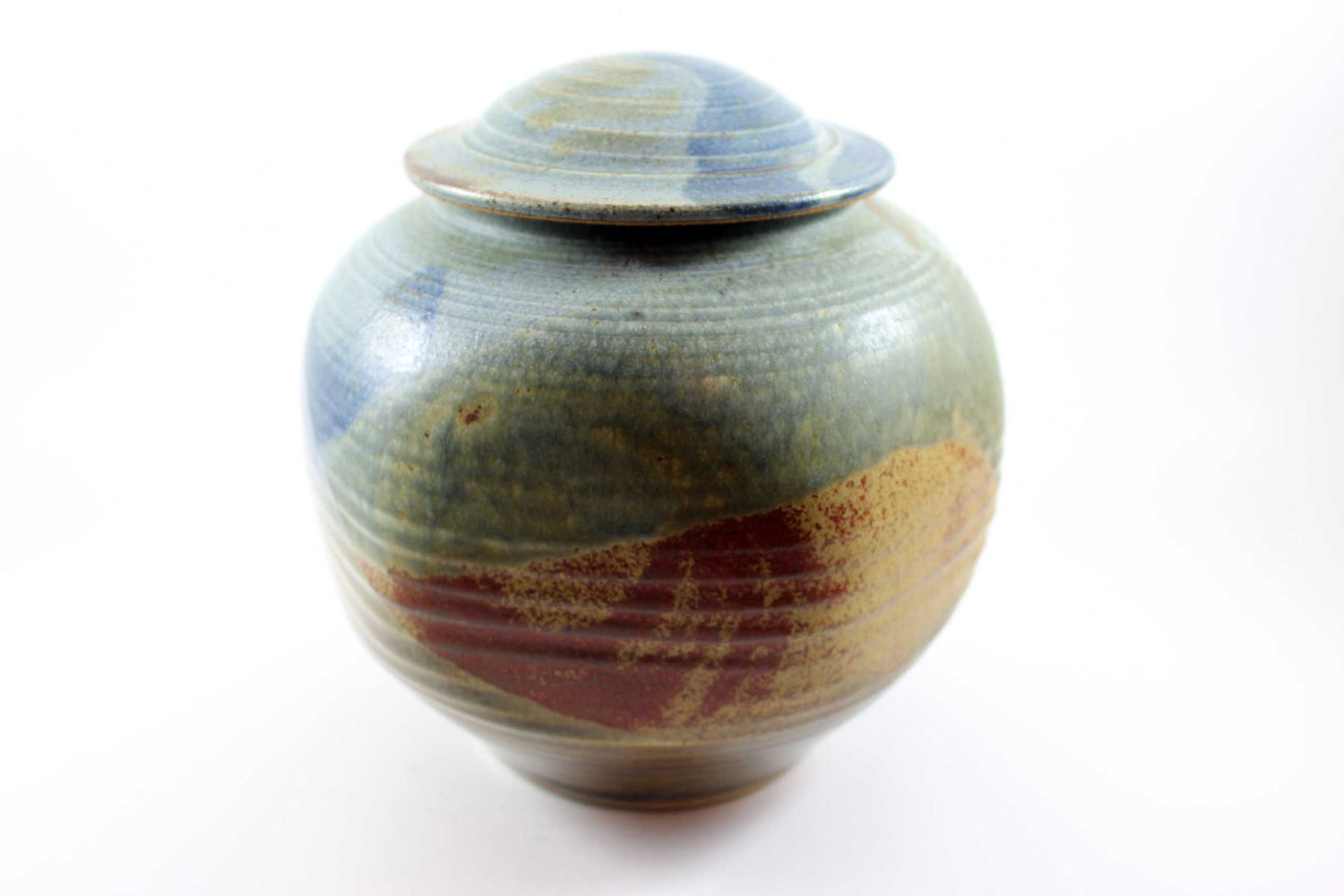 Six Sided Ceramic Jar with Lid