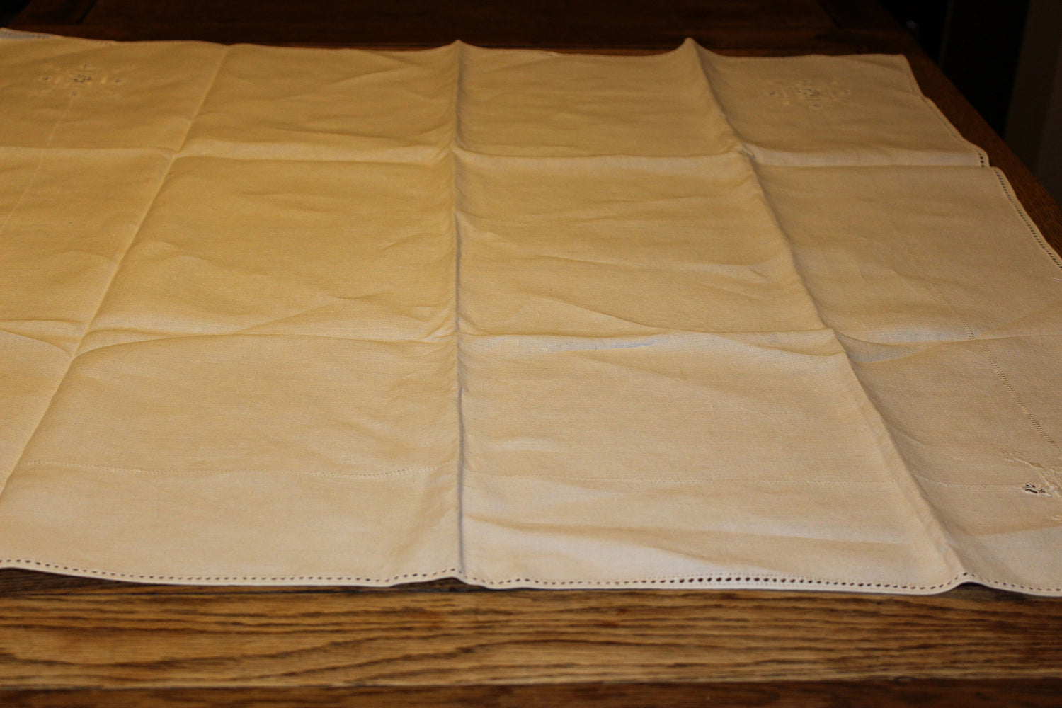 Natural Linen Table Topper &amp; Tea Tray Cloth