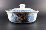 Blue Willow Covered Vegetable Dish, Meakin, Staffordshire