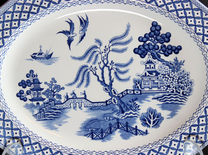 Blue Willow Platter, Meakin, Royal Staffordshire