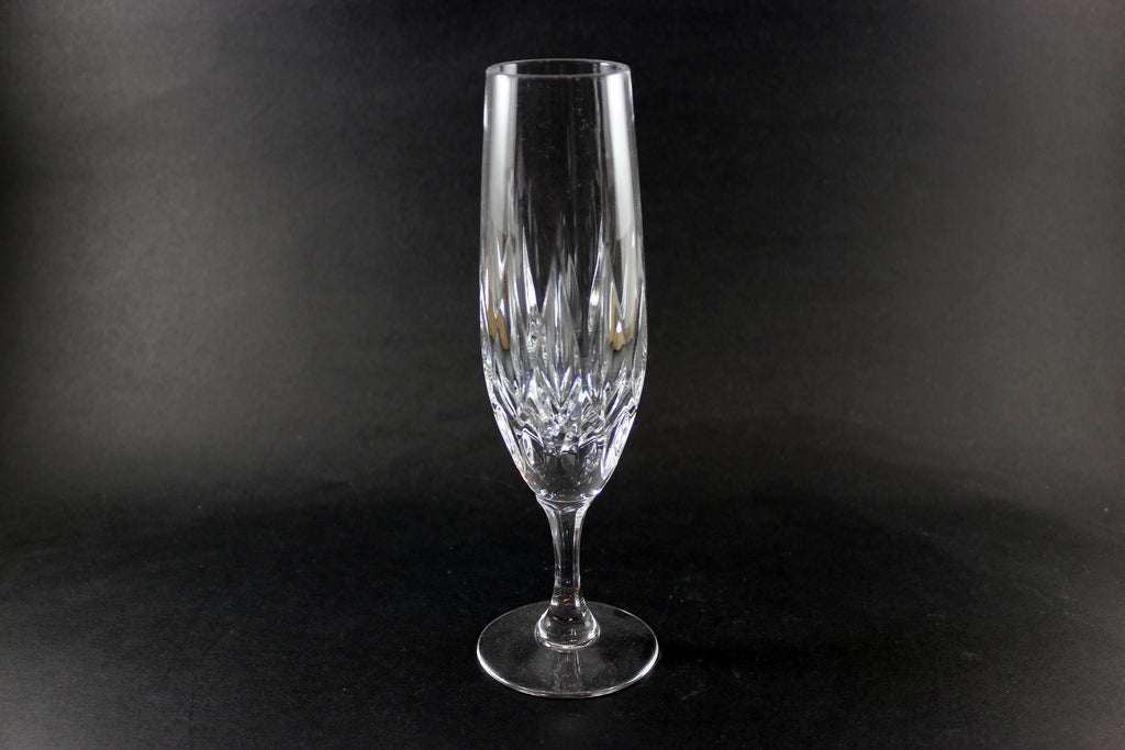 MIKASA YUGOSLAVIA ETCHED FLOWER BUDS LOTUS CUT CRYSTAL GLASS CHAMPAGNE FLUTE  on eBid United States