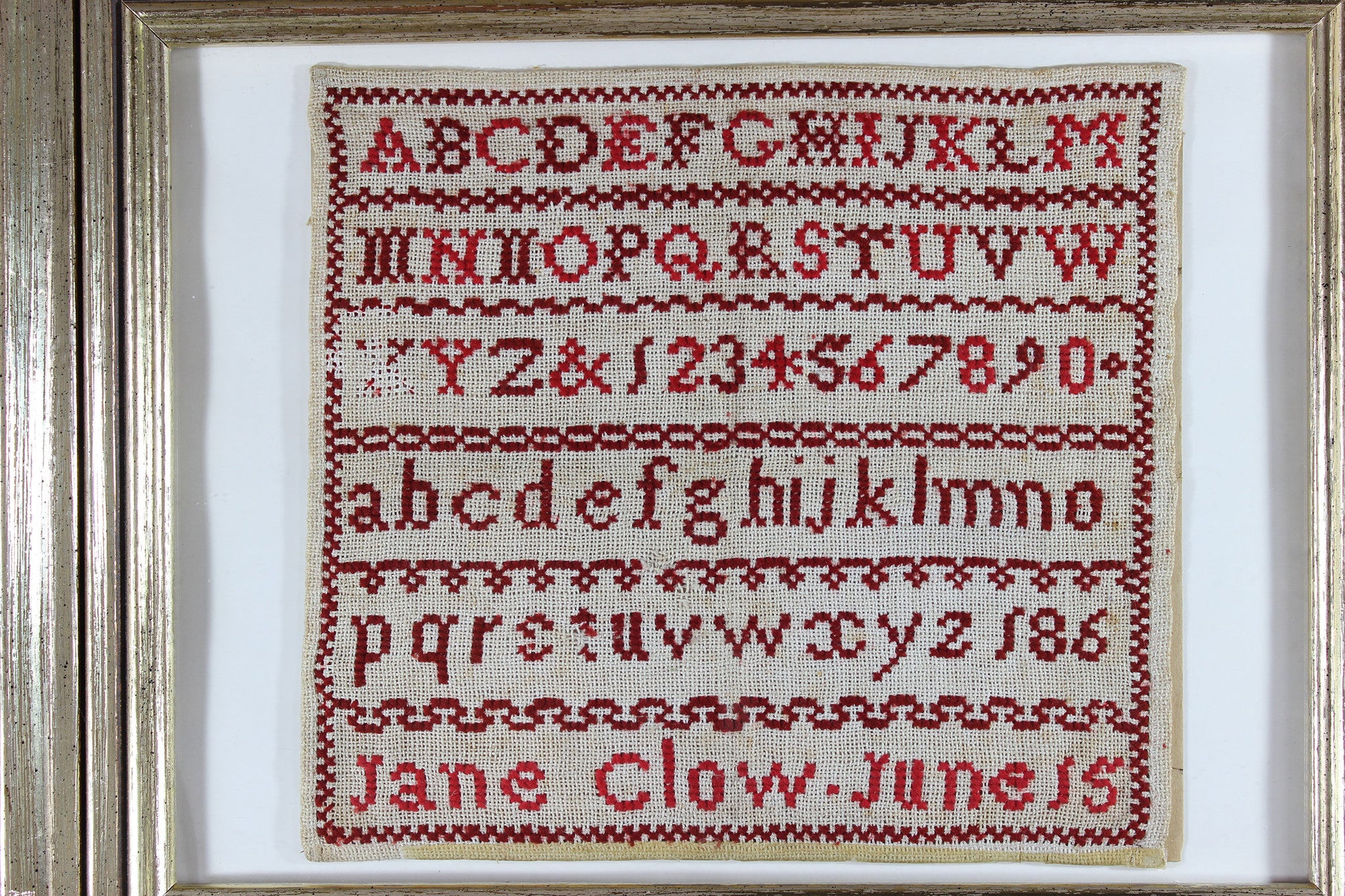 Needlepoint Sampler, Jane Clow