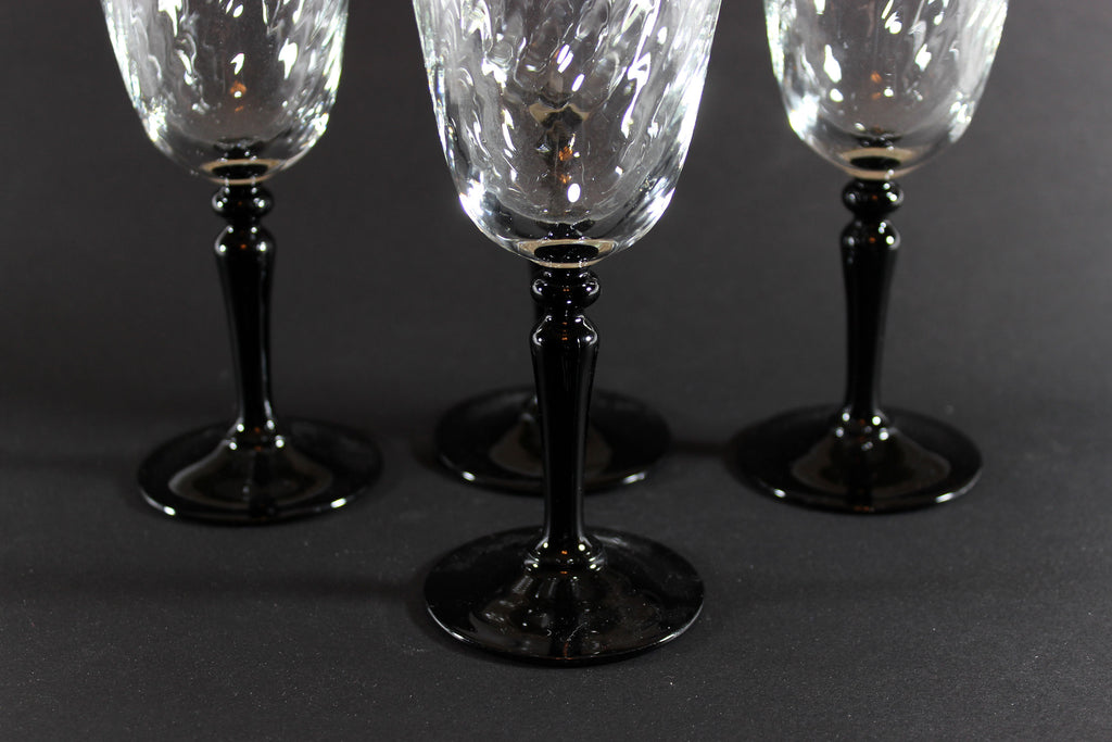 Vintage Onyx by Cristal D'Arques Durand Wine Glass, Set of 4