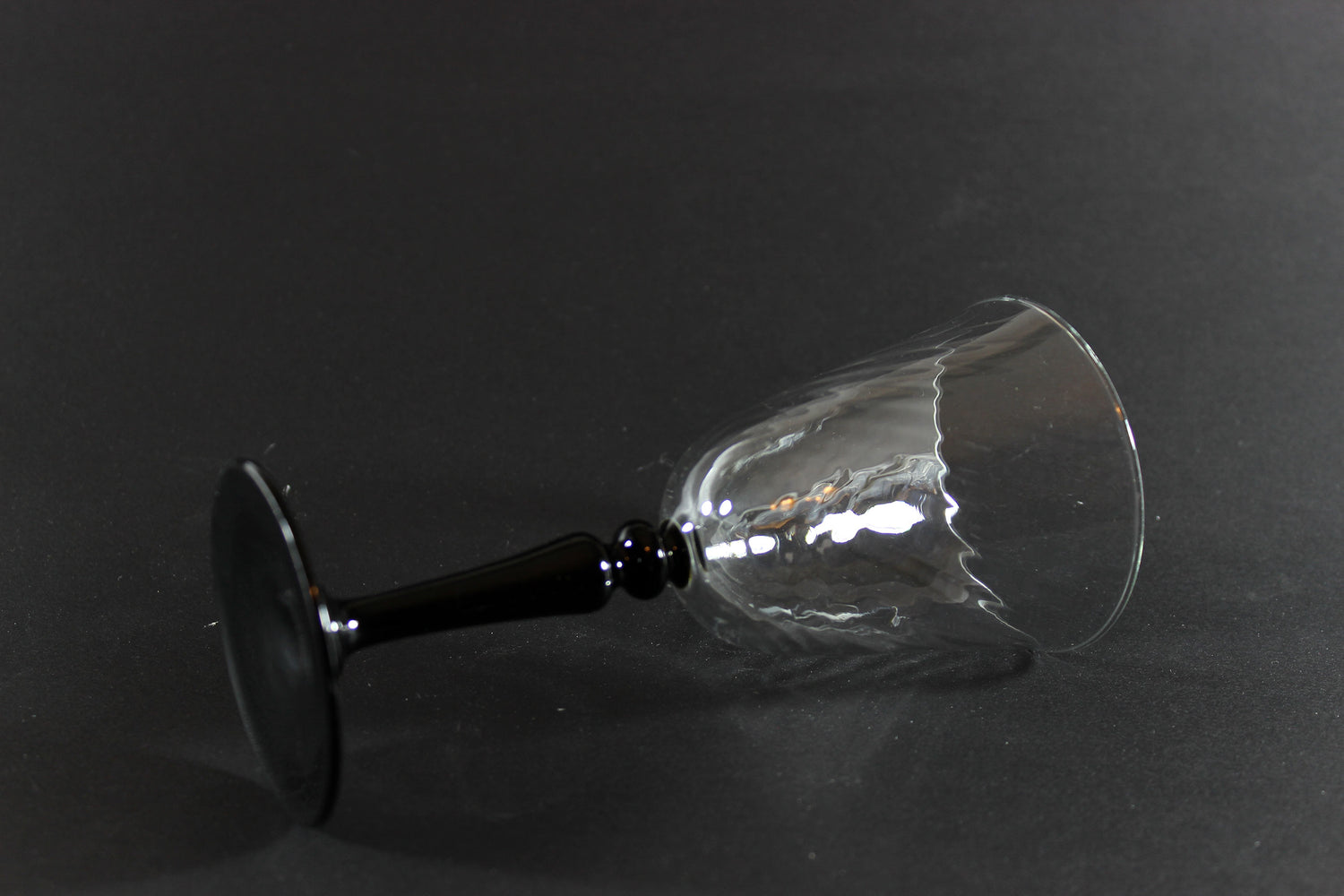 Onyx Black Stem Swirled Glass Stemware