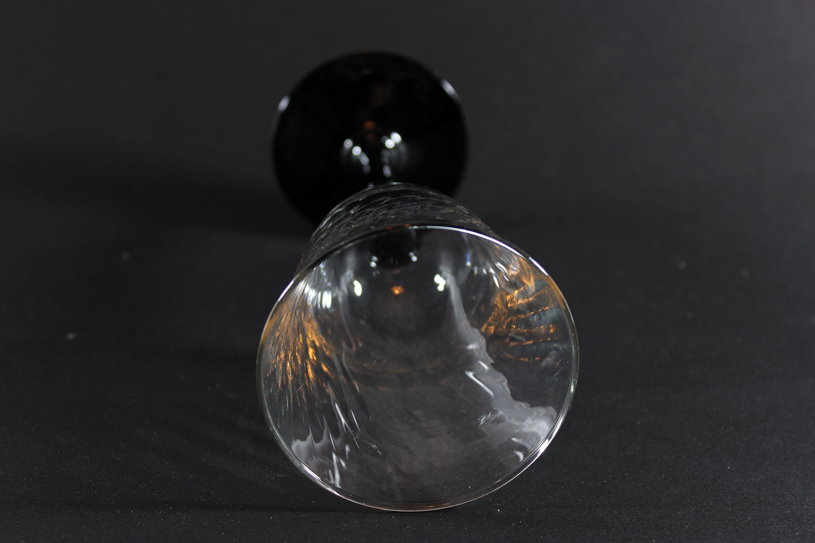 Onyx Black Stem Swirled Glass Stemware