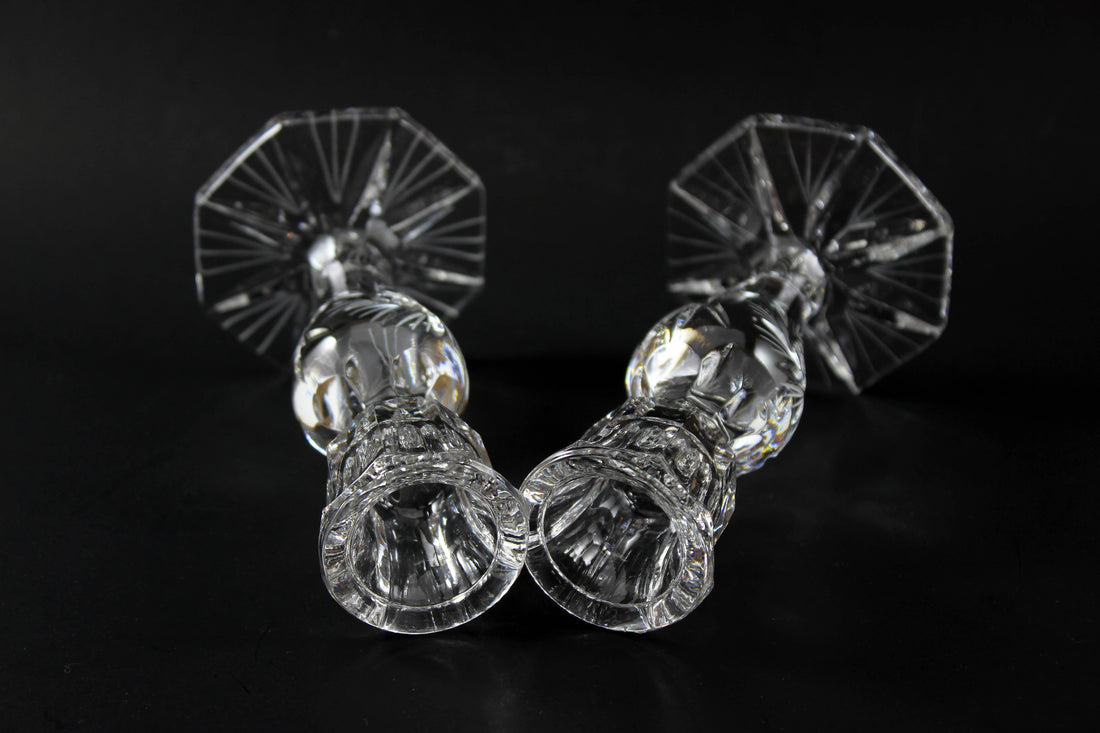 Czech Bohemia Pinwheel Crystal-Candlesticks